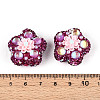 Flower Shape Polymer Clay Rhinestone Beads CLAY-U023-01K-3