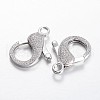Brass Micro Pave Cubic Zirconia Lobster Claw Clasps X-KK-E671-04A-P-1