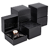 Square Diamond Print Cardboard Jewelry Watch Storage Boxes CON-WH0092-56-1