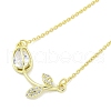 Brass Micro Pave Clear Cubic Zirconia Pendant Necklaces NJEW-Z032-01C-2