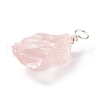 Rough Raw Natural Rose Quartz Pendants PALLOY-JF01785-01-4