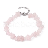 Natural Rose Quartz Chips Beaded Bracelet BJEW-JB09686-02-1