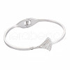 Crystal Rhinestone Ginkgo Leaf Bangle BJEW-N017-010P-1