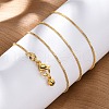 Adjustable Electroplate Brass Venetian Chain Necklaces MAK-L028-02G-4