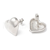 Rack Plating Brass Heart Stud Earrings EJEW-Q766-02P-2