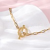 304 Stainless Steel Flat Round Link Bracelets BJEW-R027-06G-01-3