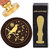 Brass Wax Seal Stamp with Wood Handle AJEW-WH0412-0290-1