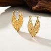 304 Stainless Steel Textured Leaf Hoop Earrings for Women DP2797-1-1