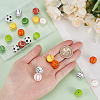SUNNYCLUE 32Pcs 8 Colors All Kinds of Sports Balls Silicone Beads SIL-SC0001-80-3