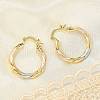 Brass Two Tone Twist Hoop Earrings EJEW-B117-06A-M-3