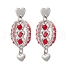 304 Stainless Steel Faceted Bicone Glass Beads Dangle Stud Earrings EJEW-WZ00437-03-2