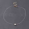 Natural Pearl Pendant Necklace with Nylon Wire for Women NJEW-JN03828-2