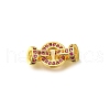 Rack Plating Ring Brass Micro Pave Cubic Zirconia Fold Over Clasps KK-F883-19G-02-1
