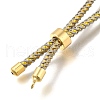 Braided Cotton Cord Slider Bracelet Making MAK-R001-01G-19-3