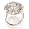Adjustable Brass Finger Ring Components ZIRC-I049-06P-3