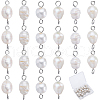 Natural Cultured Freshwater Pearl Potato Connector Charms PALLOY-SC00011-1