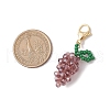 Glass Seed Beaded Grape Pendant Decoration HJEW-MZ00158-03-3