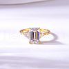 Elegant Rectangle S925 Sterling Silver Cubic Zirconia Women's Ring Jewelry GD0534-1-3