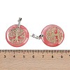 Cherry Quartz Glass Flat Round Pendants G-Q188-01P-05-3