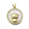 Brass Micro Pave Cubic Zirconia Charms KK-V010-22G-1