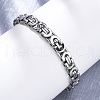 304 Stainless Steel Byzantine Chain Bracelets for Women Men BJEW-R018-22P-01-4