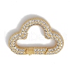 Rack Plating Brass Micro Pave Cubic Zirconia Twister Clasps KK-NH0002-05G-01-1