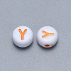 Craft Acrylic Horizontal Hole Letter Beads SACR-S201-11Y-2