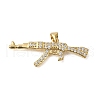 Rack Plating Brass Micro Pave Cubic Zirconia Pendants ZIRC-F142-27G-1