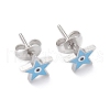 3 Pairs 3 Style Enamel Star with Evil Eye Dangle Hoop Earrings EJEW-B020-07P-2