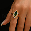 Brass Micro Pave Cubic Zirconia Adjustable Fingers Ring for Women TC6550-2-3