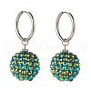 Sparkling Rhinestone Ball Dangle Hoop Earrings EJEW-JE04813-3