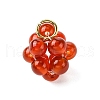 4Pcs 4 Colors Handmade Natural Dyed Quartz Crystal & Carnelian & Green Aventurine & Amethyst Cluster Pendants PALLOY-TA00195-3