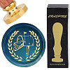 Brass Wax Seal Stamps with Wood Handle AJEW-WH0412-0216-1