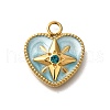 Ion Plating(IP) 304 Stainless Steel Enamel Pendants STAS-A104-07G-2
