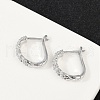Brass Clear Cubic Zirconia Hoop Earrings EJEW-Q016-15P-4