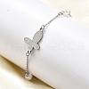 304 Stainless Steel Butterfly Link Bracelets BJEW-C098-01D-P-1