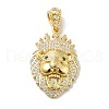 Brass Micro Pave Cubic Zirconia Pendants KK-H433-39G-1