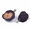 Electroplate Natural Druzy Agate Pendants G-S359-184-2