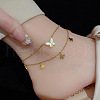 Stainless Steel Charm Anklets for Women WG18C2B-02-1