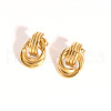 Stainless Steel Texture Multi-circle Knot Stud Earrings WP5091-1-2
