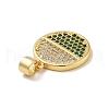 Brass Micro Pave Cubic Zirconia Pendants KK-B059-35G-F-3
