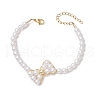 Shell Pearl Link Bracelets BJEW-JB11374-1