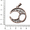 Moon Brass Pendant Cabochon Settings X-KK-S521-04RC-3