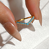925 Sterling Silver Pave Cubic Zirconia V-shaped Finger Rings for Women DZ3056-4-6