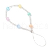 Dyed Natural Selenite & Glass Seed Round Beaded Phone Hand Strap Chains HJEW-JM03363-01-4