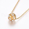 304 Stainless Steel Rhinestone Pendant Necklaces NJEW-F275-37G-1