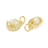 Rack Plating Brass Micro Pave Clear Cubic Zirconia Charms KK-C011-55G-2