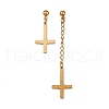 201 Stainless Steel Dangle Stud Earrings EJEW-P314-01C-G-4