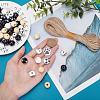 SUNNYCLUE 180Pcs 9 Styles Printed Wood Beads WOOD-SC0001-49-3