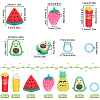 SUNNYCLUE 18Pcs Fruit Chips Ice Cream Cartoon Style Silicone Knitting Needle Stopper AJEW-SC0002-33-2
